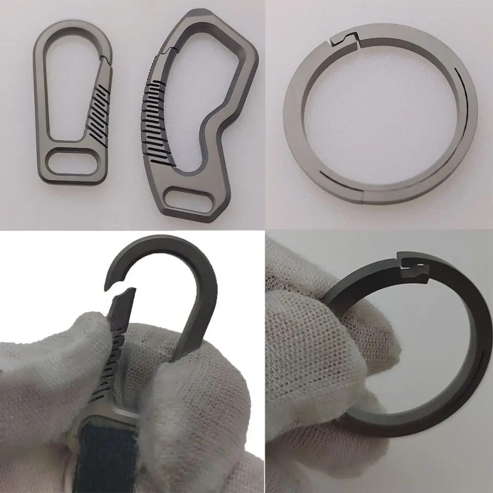 Vysoko kvalitné skutočné kľúčové prstene titán zliatiny Super ľahké titánové zliatiny Keyrings prívesok mužský kreativita darček