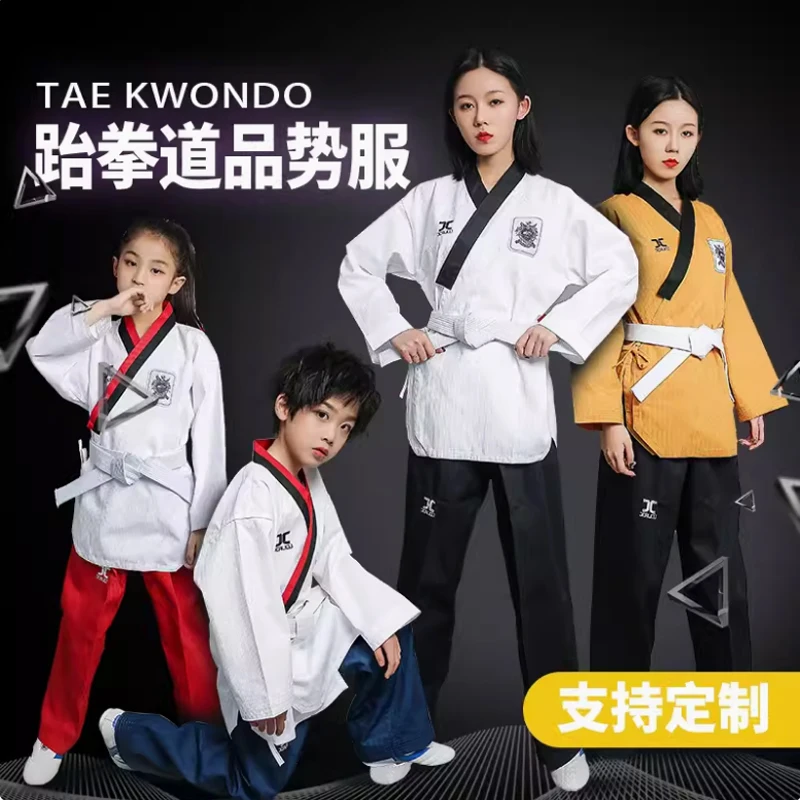 Vysoko kvalitné taekwondo módy, kostýmy výkonu, detské, dospelé, mužské a ženské výcvikové kostýmy, taekwo