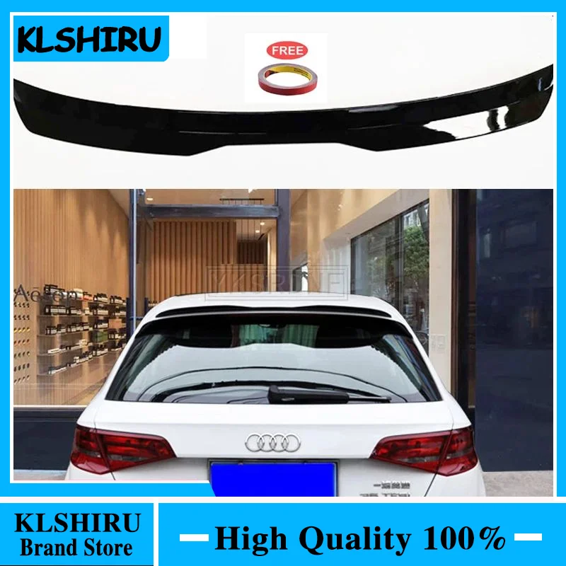 Vysoko kvalitný ABS Material Car Charie Wing Glossy Black Zadný spojler pre Audi A3 Hatchback 2 dvere a 4 dvere 2013-2018