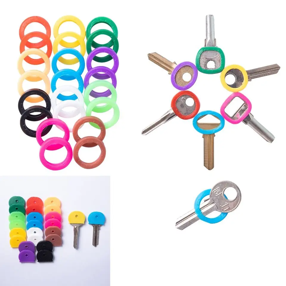 Vysoko kvalitný elastický kľúče čiapka Multicolor Soft Soft Key Key Key Príslušenstvo Silikónový kľúč Protect
