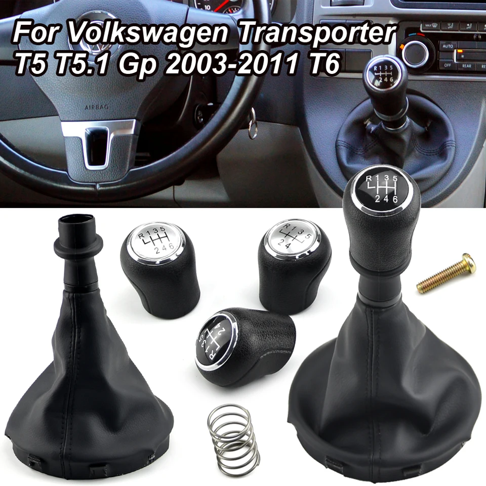 Vysoko kvalitný gombík na radenie automobilu 5 Speed ​​Gear Lever Stick Gaiter Boot Cover pre VW Transport T5 T5.1 T6 2003 2005-2011