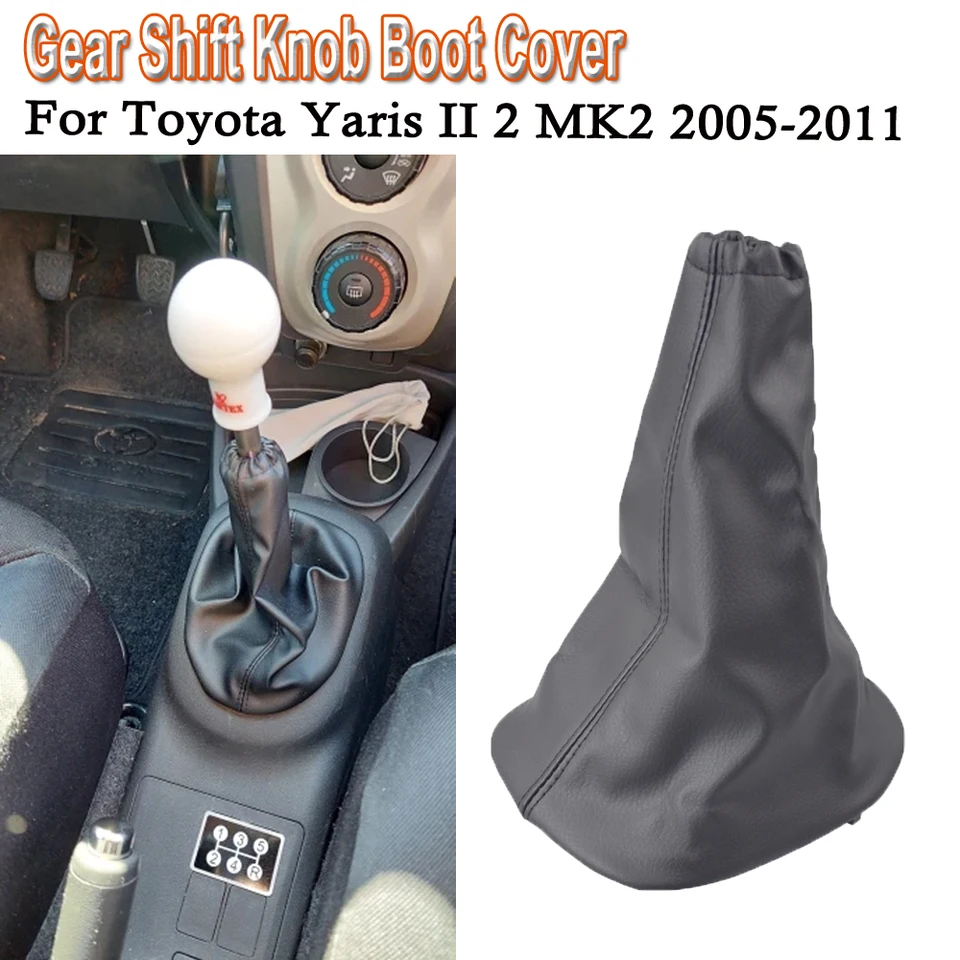Vysoko kvalitný obojok prevodovky prevodovky s radením prevodovky s koženou topánkou pre Toyota Yaris II 2 MK2 2005-2011