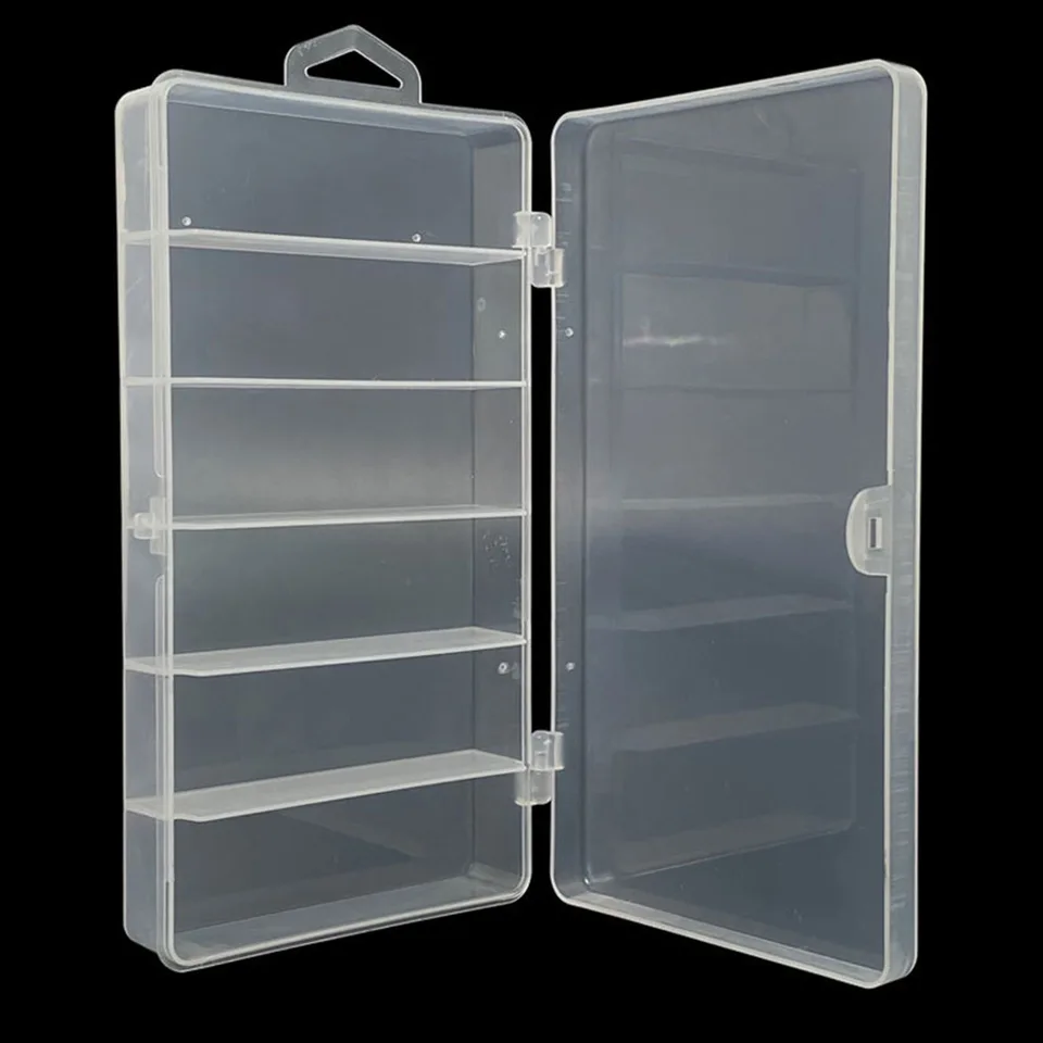 Vysoko kvalitný plast PVC Plast Six Grid Box 17.5*9,5*3 cm Transparentné návnadové boxy Príslušenstvo Kompresná návnada Rybárske zásoby