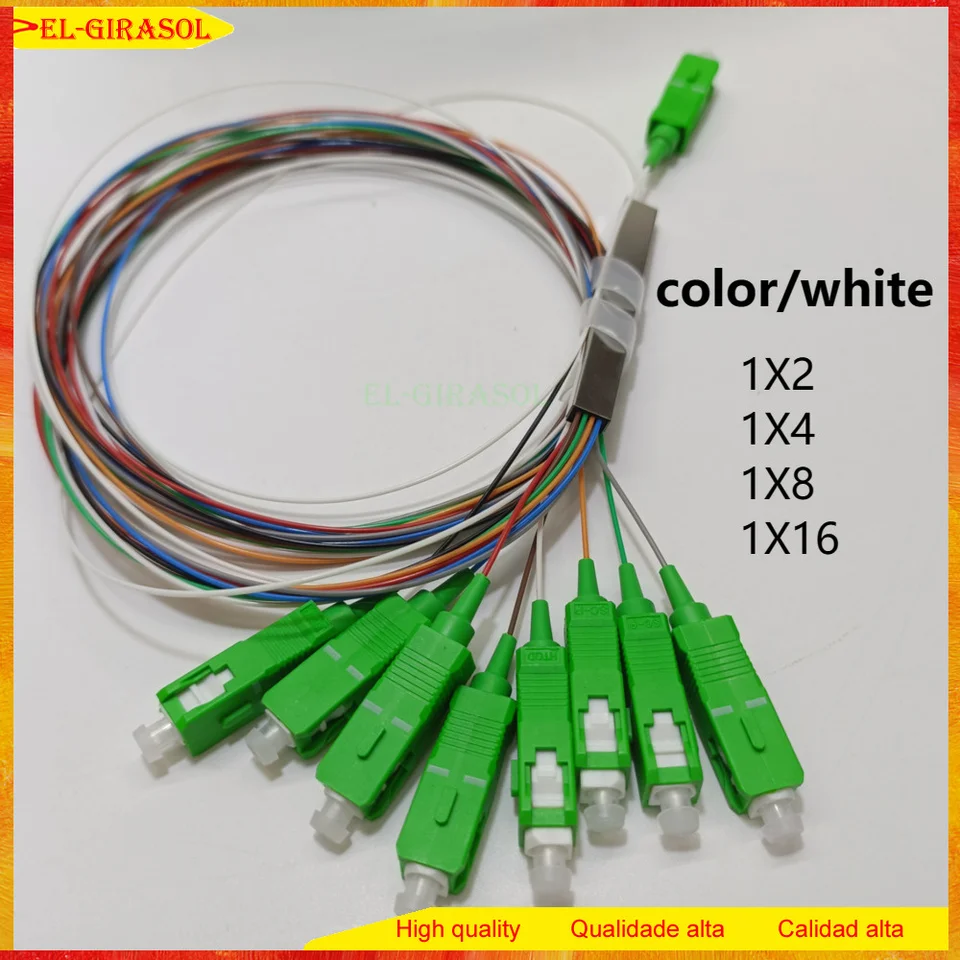 Vysoko kvalitný splitter Fiber Optic 10 PCS/Lot 1x2 1x4 1x8 1x16 PLC SC/APC SM Single Mode 0,9 mm G657a 1M ftth