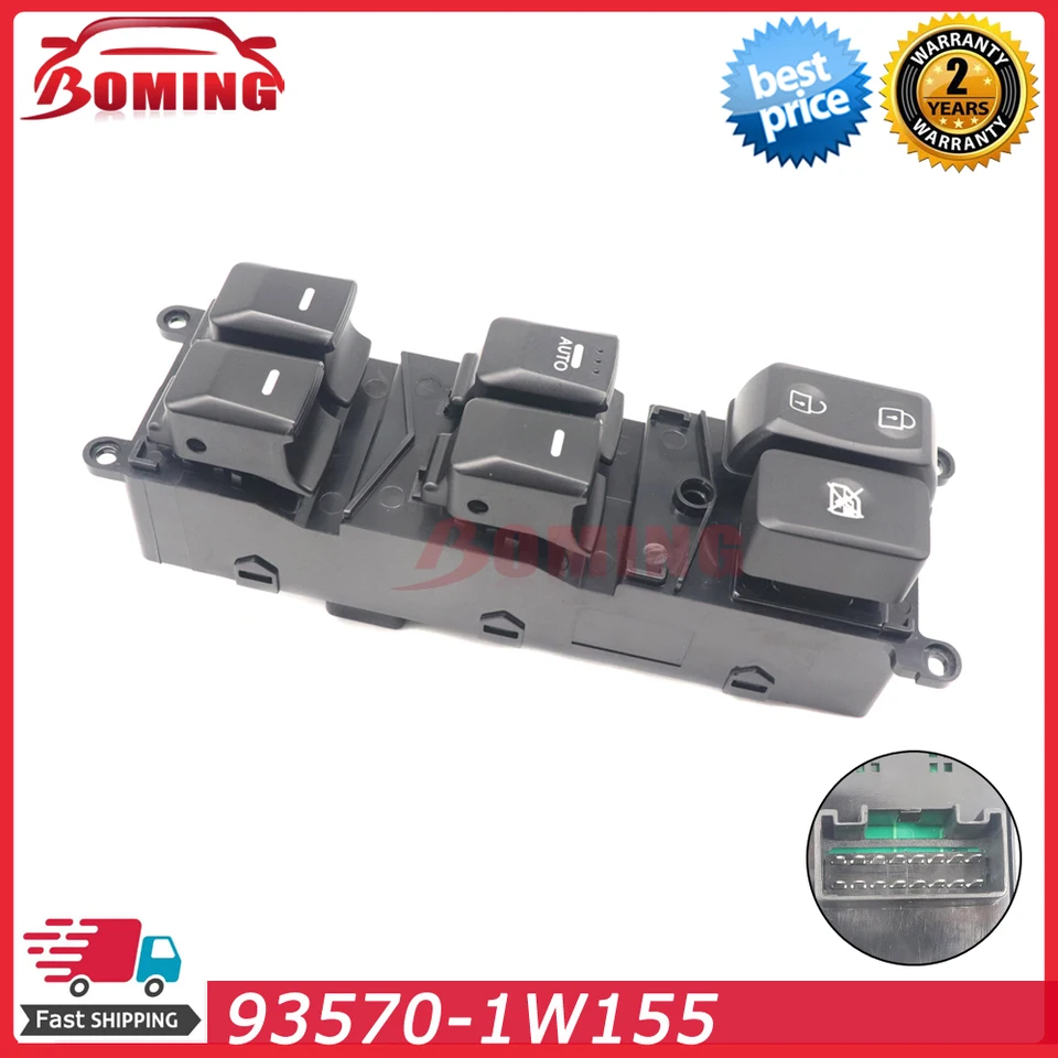 Vysoko kvalitný spínač riadenia okna hlavného vozidla CAR 93570-1W155 pre KIA RIO 1.6L 2012-2014 935701W155 93570-1W150 93570-1W156