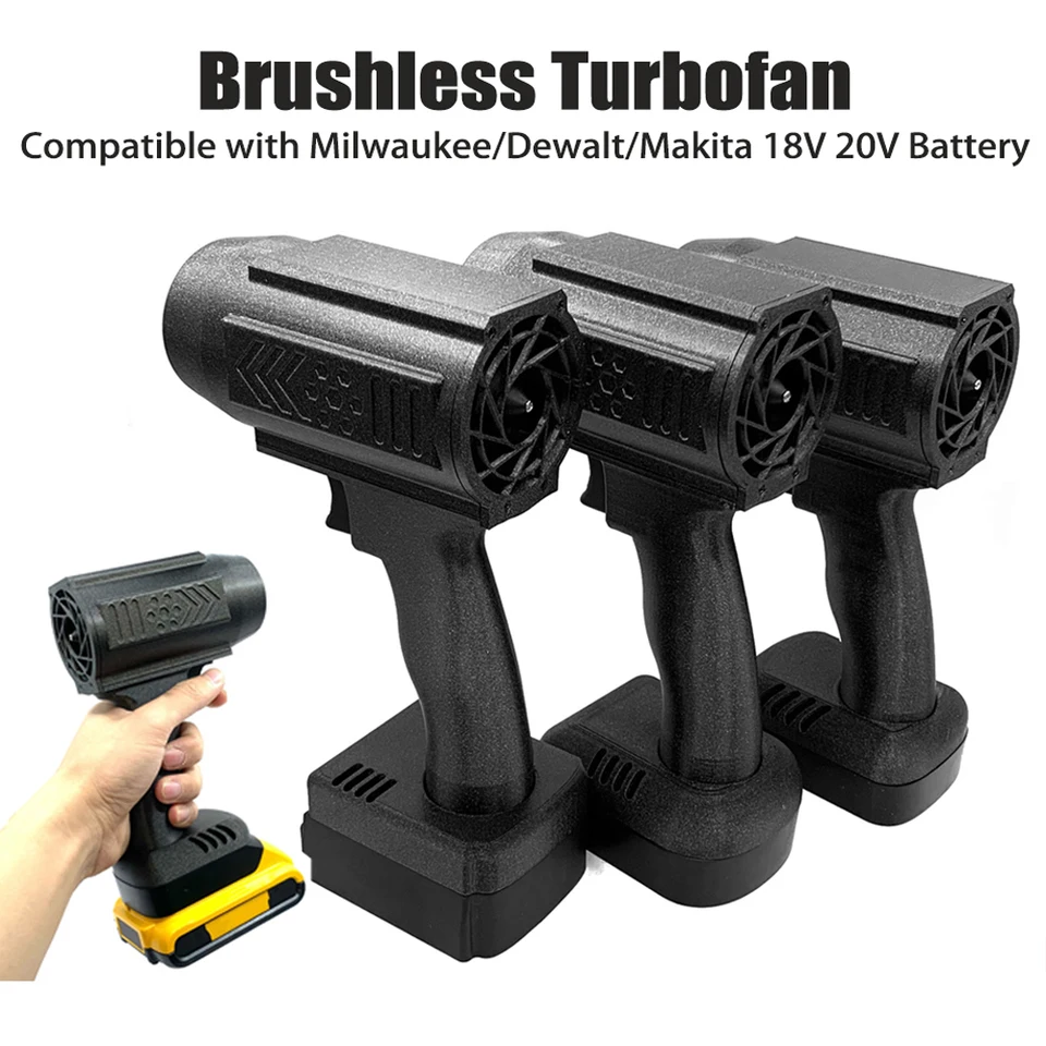 Vysoko napájací tubofan 50 mm bez kefiek bez kefy Motor Jet Ventilátor 1000g thrust Air Duster Turbo ventilátor pre 18 V 20V Milwaukee/Dewalt/Makita batéria