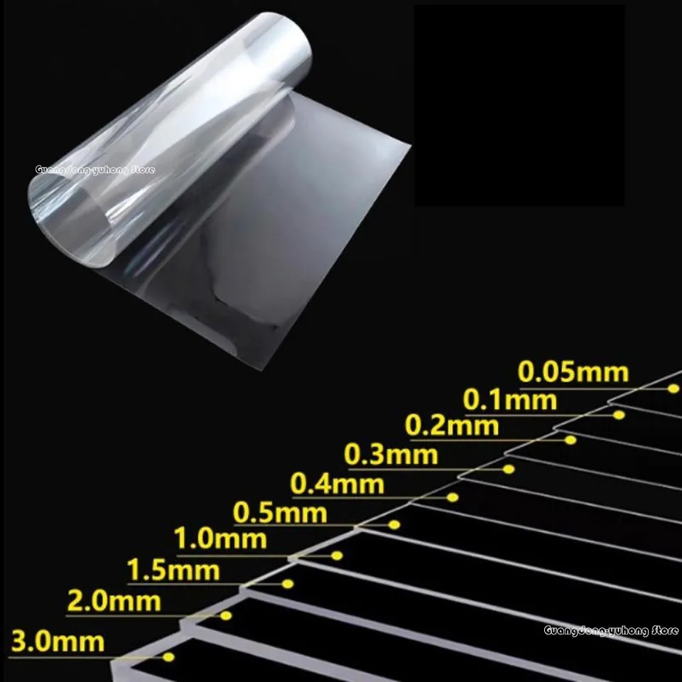 Vysoko priehľadná PVC doska, priehľadná plastová vrstva, DIY Modelové spracovanie materiálu, hrubé 0,3 mm-2 mm, 100x200 mm-210x297 mm
