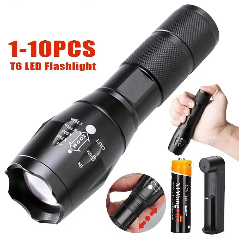 Vysoko výkonné LED baterky T6 kempovanie Torch 5 Svetl