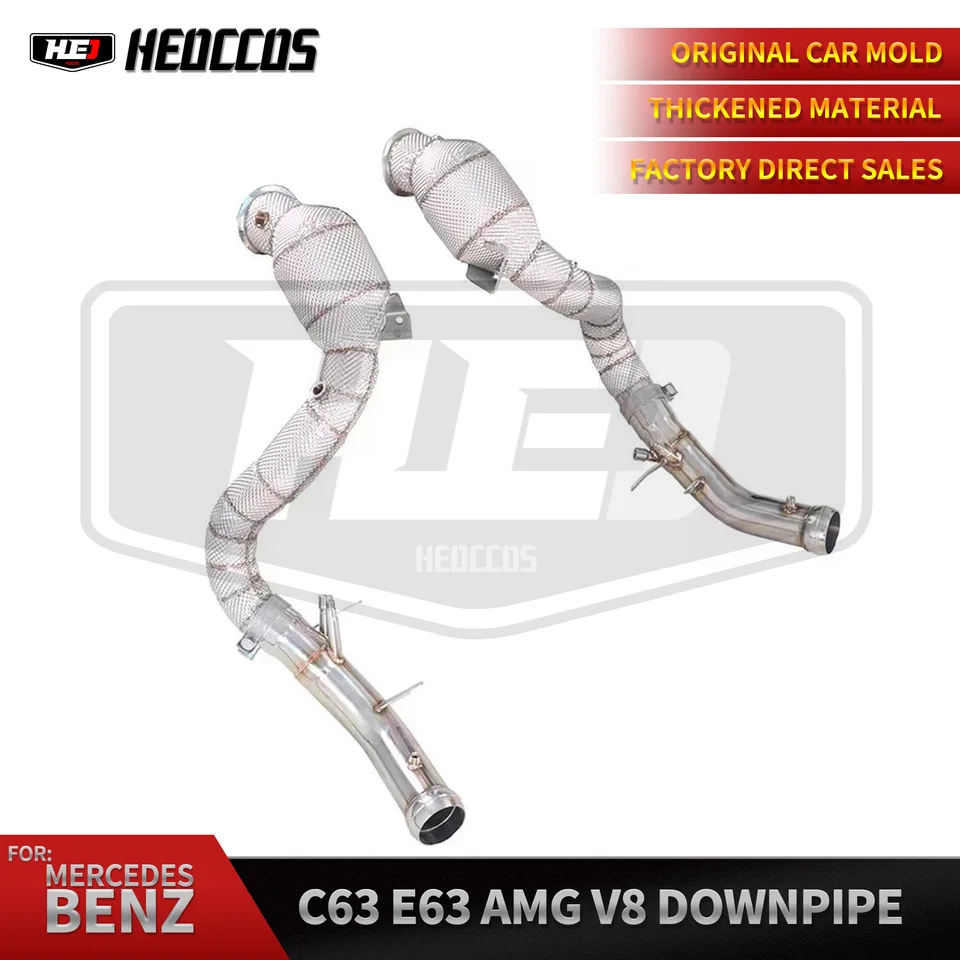 Vysoko výkonný výfukový výfukový výfuk pre Mercedes-Benz C63 E63 AMG V8 s výfukovým systémom Mercedes-Benz C63 AMG V8 s rúrkou výfukového systému tepelného štítu OPF