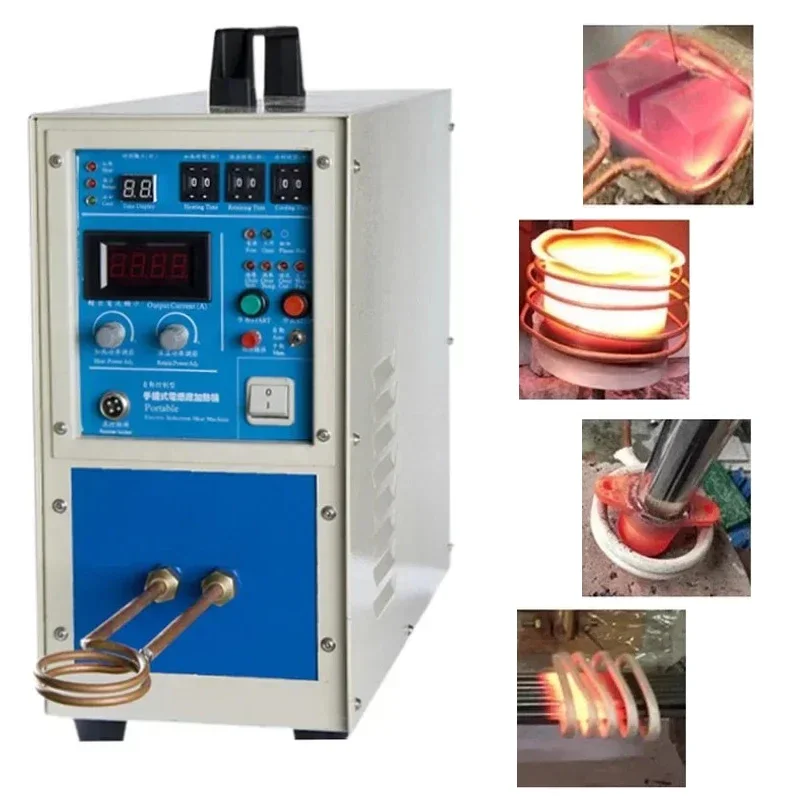 Vysokofrekvenčná indukčná vykurovacia strojka Zváracia strojová kovová ochladenie Cievku 15 kW Malú frekvenčnú taveniacu pec （180V-250V）