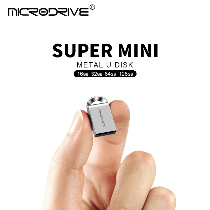 Vysokorýchlostná USB Flash Drive Drive 4 GB 8 GB 16 GB 32 GB 64 GB 128 GB Kovový kov Pendrive Witerproof USB 2.0 Pamäťová palica