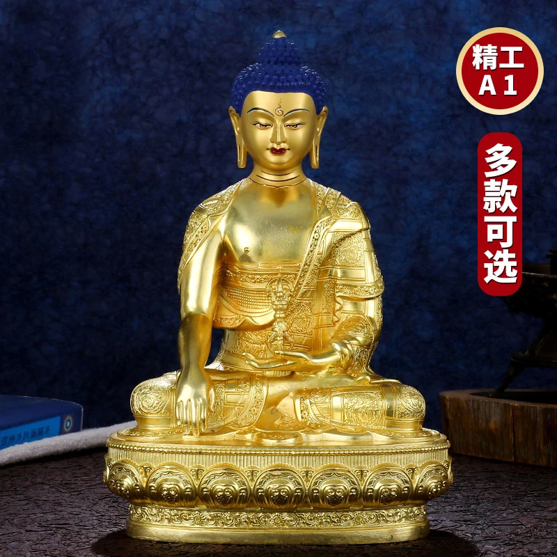 Vysokorýchlostné zlaté zlaté Buddha socha # Ázia Budhizmus Exorcizmus bezpečnosť Menzuba Vajra Aksobhya Boh