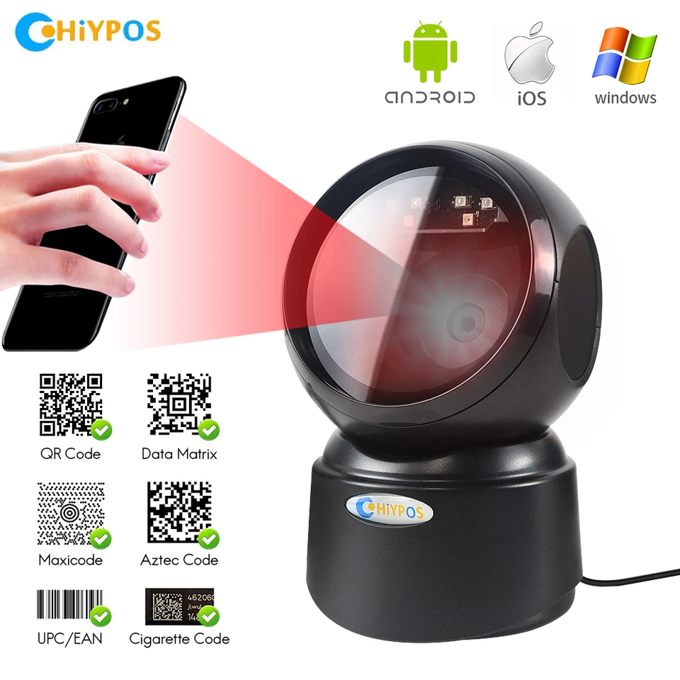 Vysokorýchlostný skener čiarového skenera NT4030 Scanner Platform Desktop Scanner 1d 2D QR kód čítanie USB Omnirectional