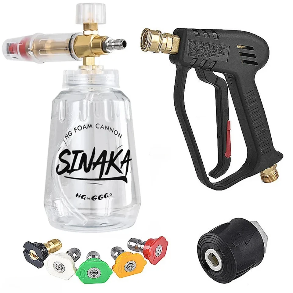 Vysokotlaková podložka Hadica vodná pištoľ pre Karcher Parkside Nilfisk Quick Connect Connector 5 farebná tryska M22 Snehové penové pištole