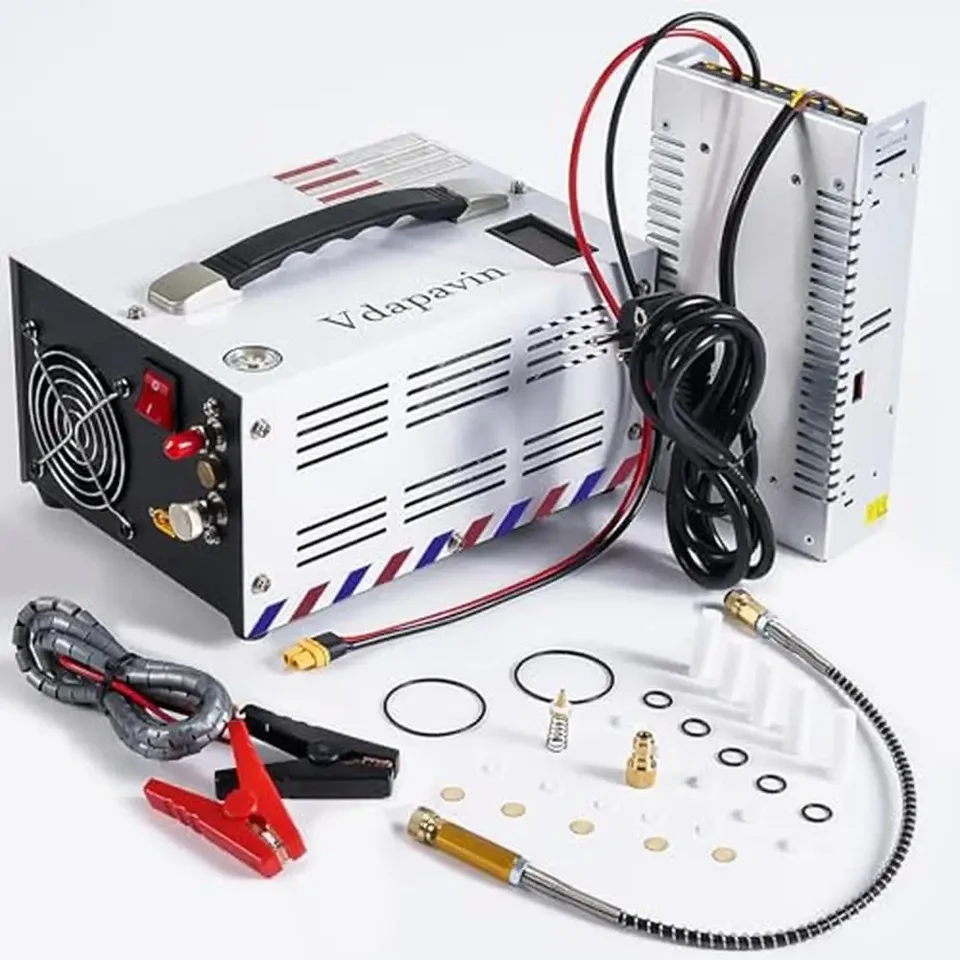 Vysokotlakové prenosné vzduchové kompresorové čerpadlo 4500psi 30 MPA 12V DC/110 V AC Olej a voda bez ľahkej a ľahkej prepravy a ľahko prenášajú