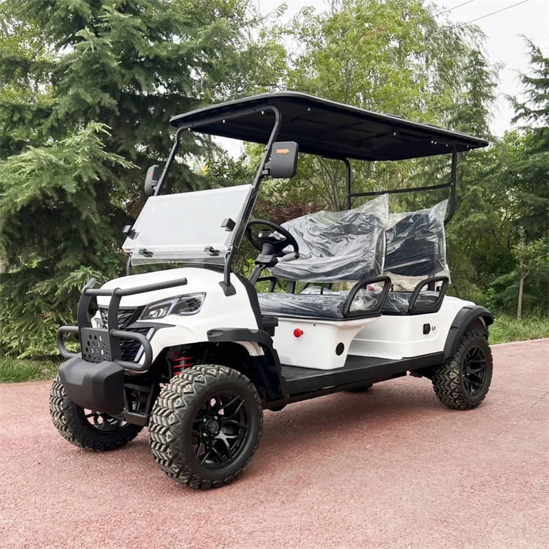 Vysokovýkonný golfový vozík s vysokým výkonom 5 000 V 4000V Outdoors Outdoor Golf Golf CART 4 ​​koleso Malý golfový košík pre dospelých elektrické kočíky