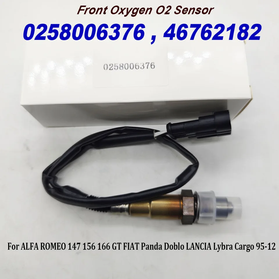 Vysoká kvalita 0258006376 46762182 0258986615 pre Alfa Romeo 147 156 166 GT Fiat Doblo Ducato Panda Lancia Front O2 Kyslíkový senzor