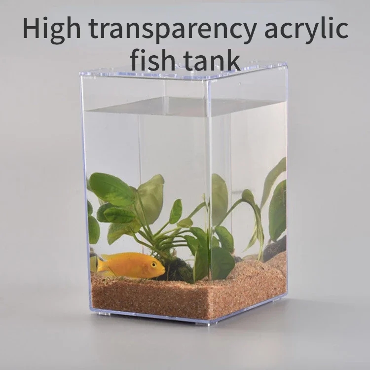 Vysoká priehľadná skladacia plocha pre stolné počítače Thai Betta Tank akrylát Priehľadná plastová plastová ekologická nádrž Ekologickej medúzy