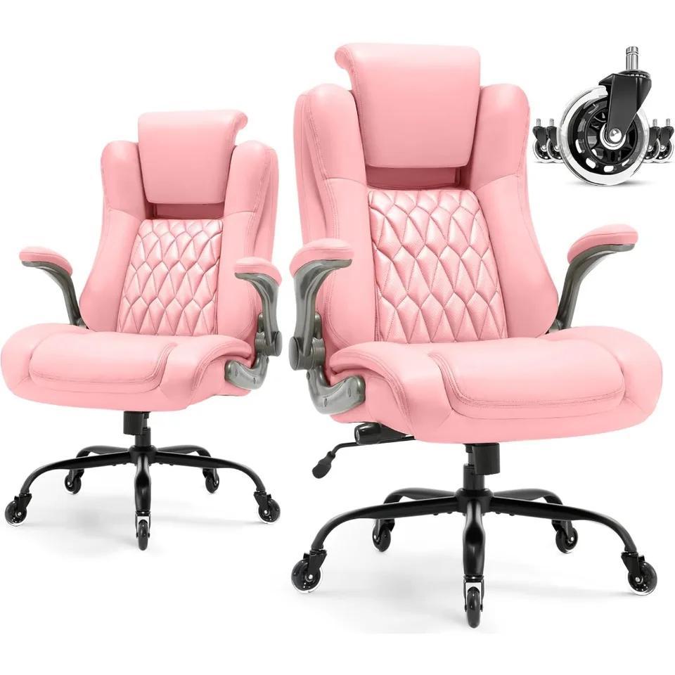 Vysoká stolička v back Office- zdvíhacia hlava Flip Arms Vstavaná nastaviteľná bedrová podpora, výkonný počítačový stôl stoličky