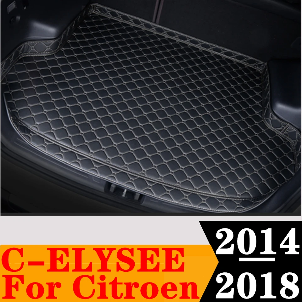 Vysoké bočné auto kmeň kmeňa pre Citroen C-Elysee 2018 2017 2016 2015 2014 2014 Tail Boot Tray batožina Zadná nákladná vložka Chráňte koberec