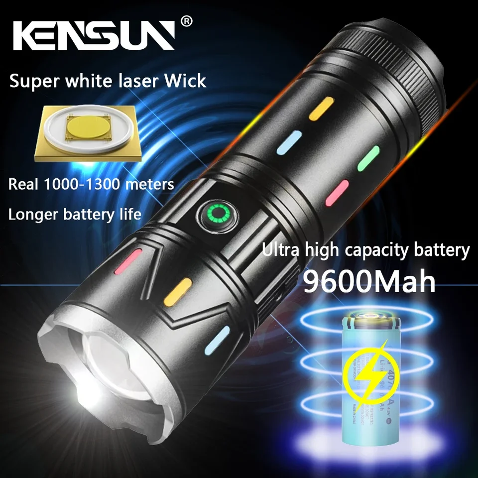 Vysoké energie Spotlight LID LED baterka Veľká kapacita Lucerna USB nabíjateľná baterka na núdzové osvetlenie