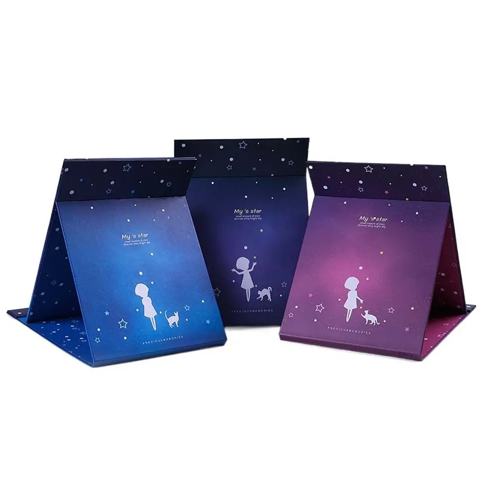 Vysoké rozlíšenie stolné zrkadlo skladacie kozmetické nástroje Zložka zrkadla Zrkadlo Light Hmotnosť jemné zrkadlo zrkadlo Unisex