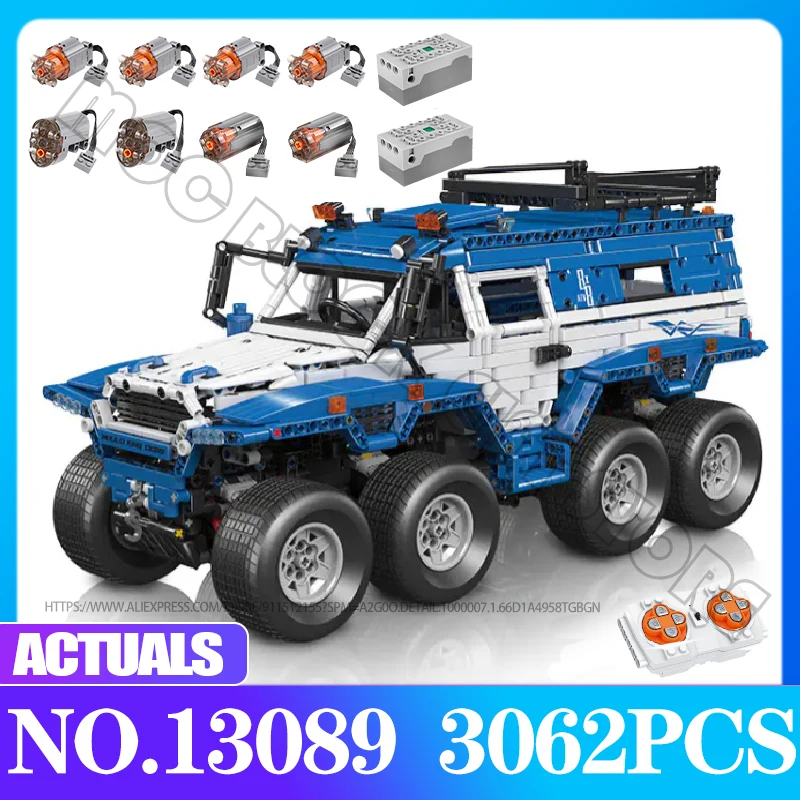 Vysoké šampióni plesní King King High-Tech Power Sibír Avtoros Shaman 8x8 Off-road Model MOC-5360 BUDOVANÉ BLOKOVANÉ BRICKY DETY DARKY