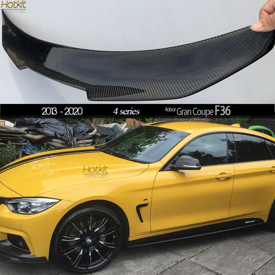 Vysoký lesk uhlíkového vlákna Zadný kufrový spojler Spojler SPOILER TACK WING pre BMW F36 GRAN Coupe 4 Series