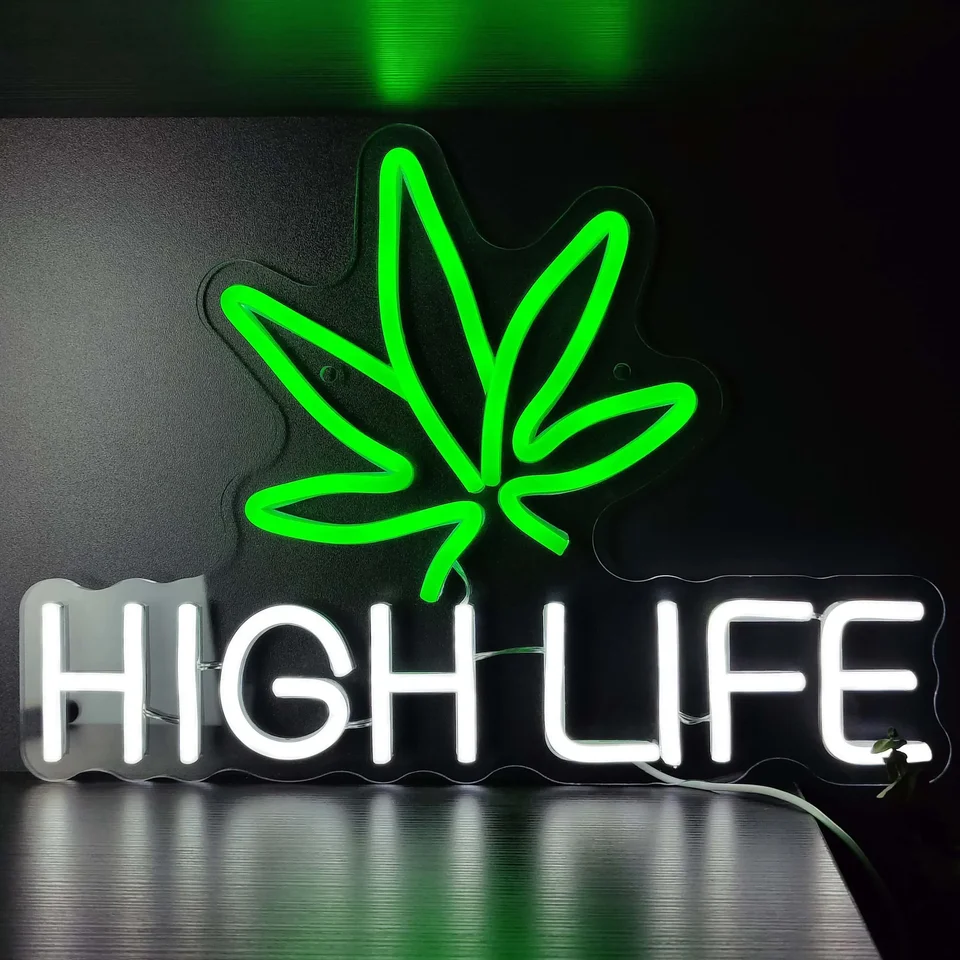 Vysoký neónový svetelný znak, s neónovými svetlami LED Green LED, Znak na stenu, pre herňu obývacia izba Muž Cave Party