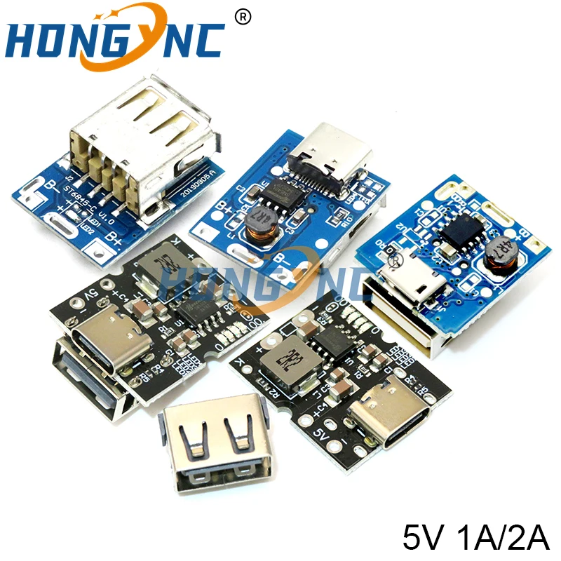Vysoký presný 5V 1A / 2A Integrovaný modul Typ-C / Micro USB Vstupný integrovaný modul kompatibilný s 4,2V lítium batériou