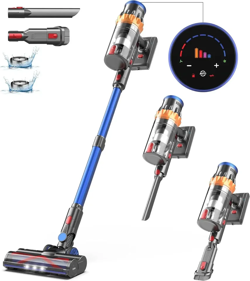 Vysávač, 550 W/45 kPa Stick vákuum s inteligentným displejom, 60 minút vysávač pre domácnosť