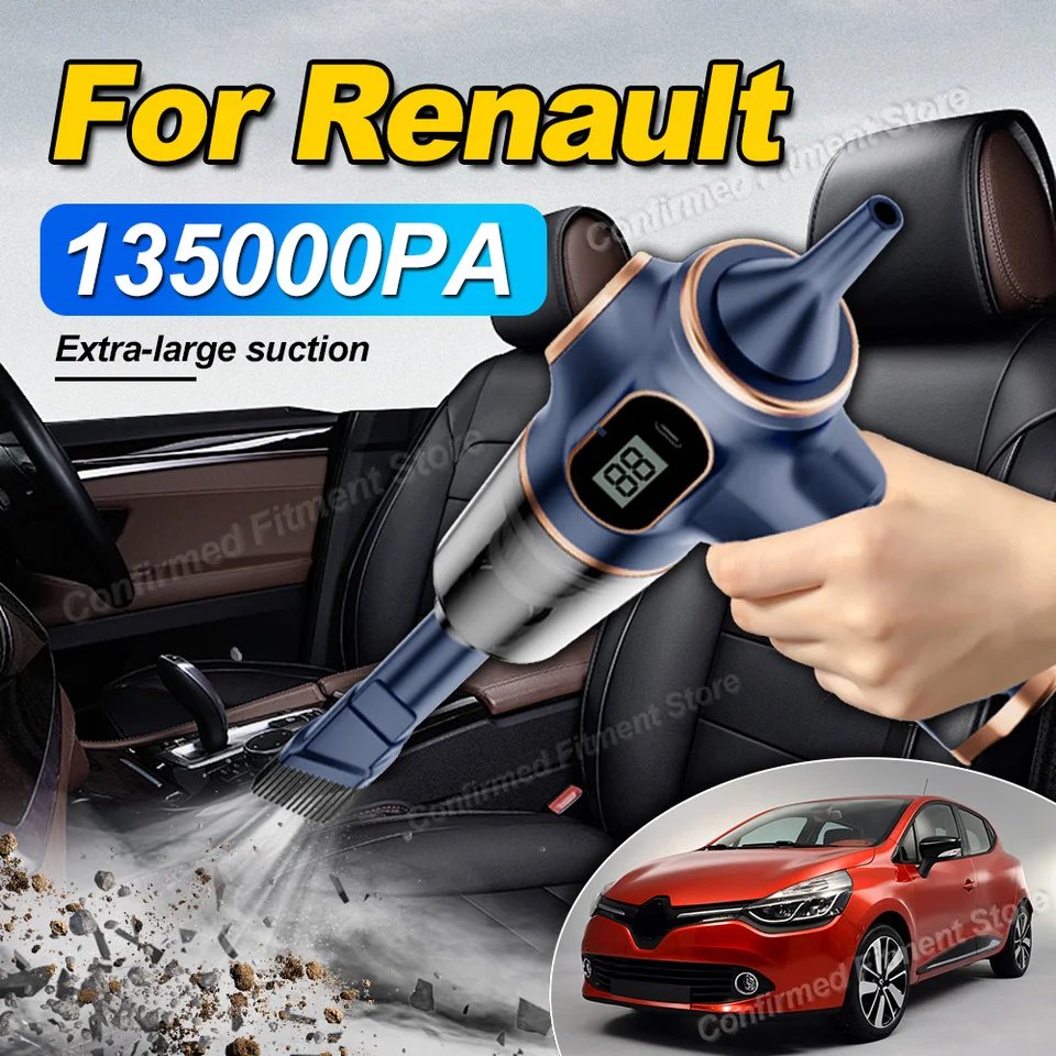 Vysávač bezdrôtového automobilu Prenosný 135000PA Mimoriadne veľké sanie pre Renault Clio Captur Megane Laguna Twingo Espace R17