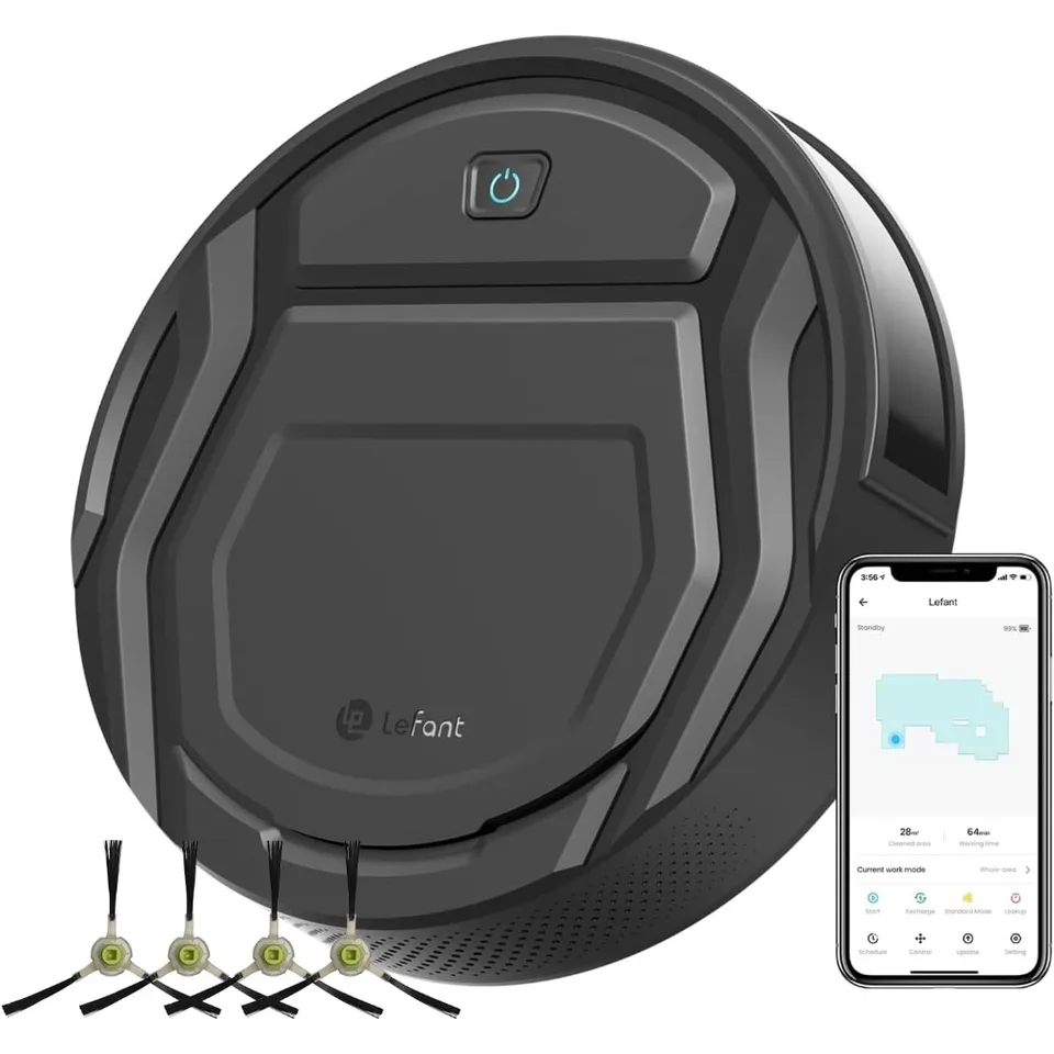 Vysávač robotov s výkonným saním 2200Pa, 120 minút, WiFi/Alexa/App/Bluetooth, čistenie harmonogramu, tenké samovtažovanie
