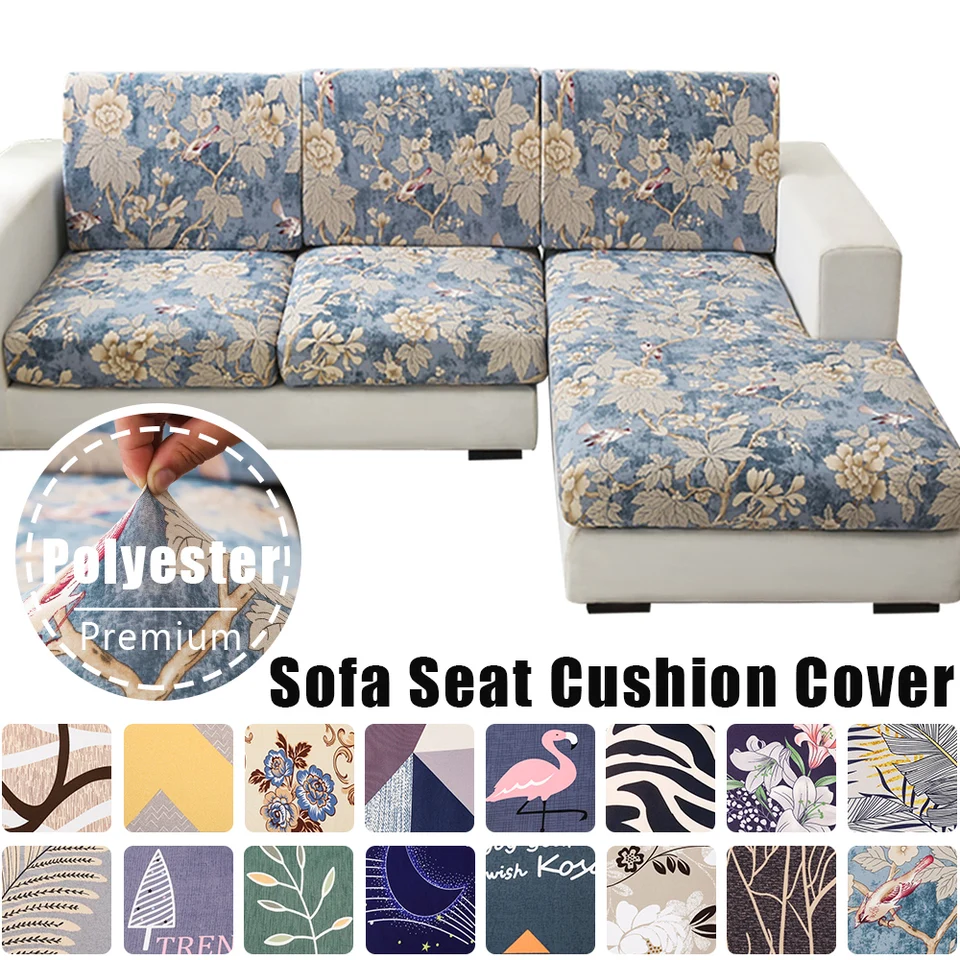 Vytlačená elastická farebná pohovka vankúš na sedadlo pokrýva protišmykovú rohovú pohovku Slipcover pre obývaciu izbu Svadobný domáci dekorátor banketov
