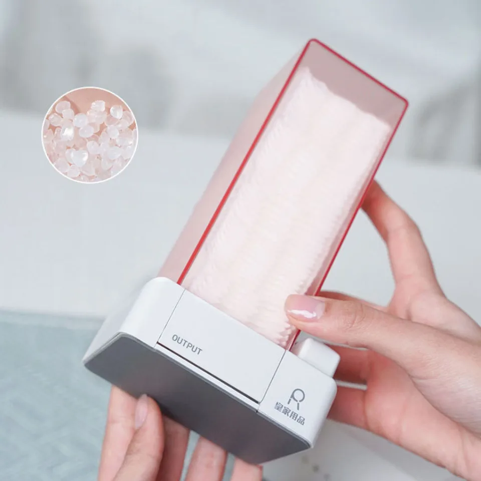 Vytlačte štvorcový držiak uzavretý dizajn bavlnená podložka držiak na prach odolný kozmetický make -up organizátor