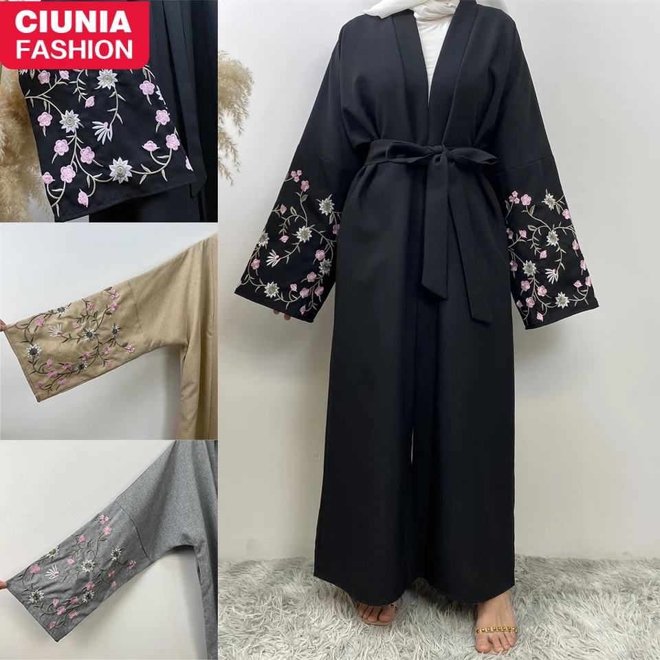 Vyšívacia bielizeň abaya dubaj luxusné plané moslimské šaty Turecko Príležitostné africké šaty Abayas pre ženy ramadan eid islam kaftan