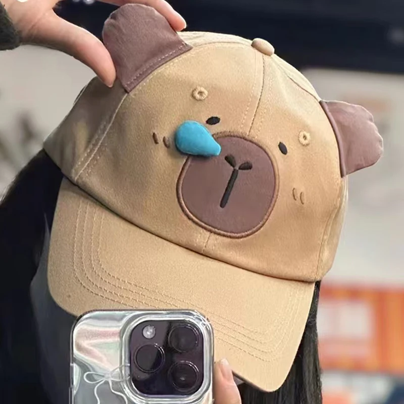 Vyšívací pár Capybra Baseball Cap Anti-Sun Dad Hats Trendy priedušná golfová uzáver unisex