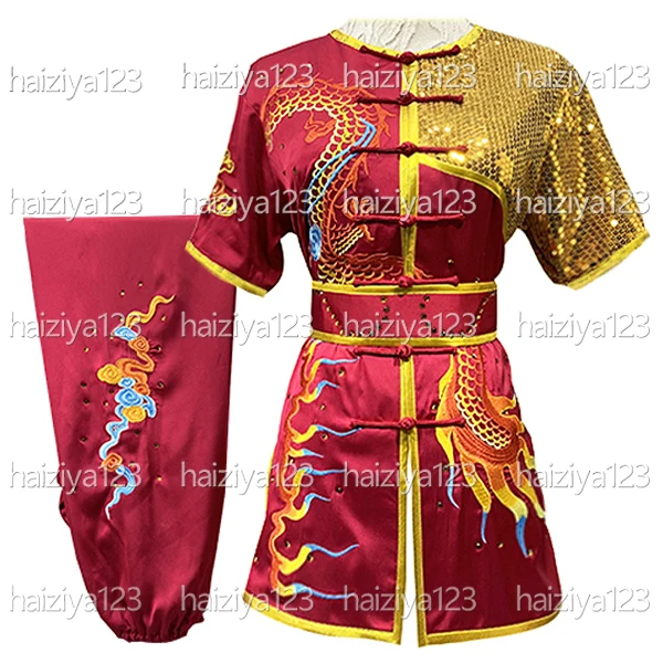 Vyšívaný Dragon Wushu Uniforma kungfu oblečenie bojové umenia oblek preteky