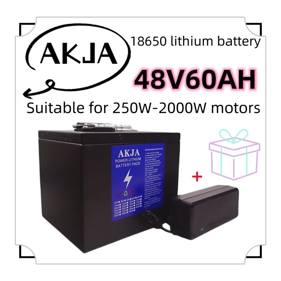 Vzduchová rýchla preprava nová plná kapacita Power 18650 lítiová batéria 48v10AH-60AH lítiová batéria BATCELE VLHA PRE 250-2000W