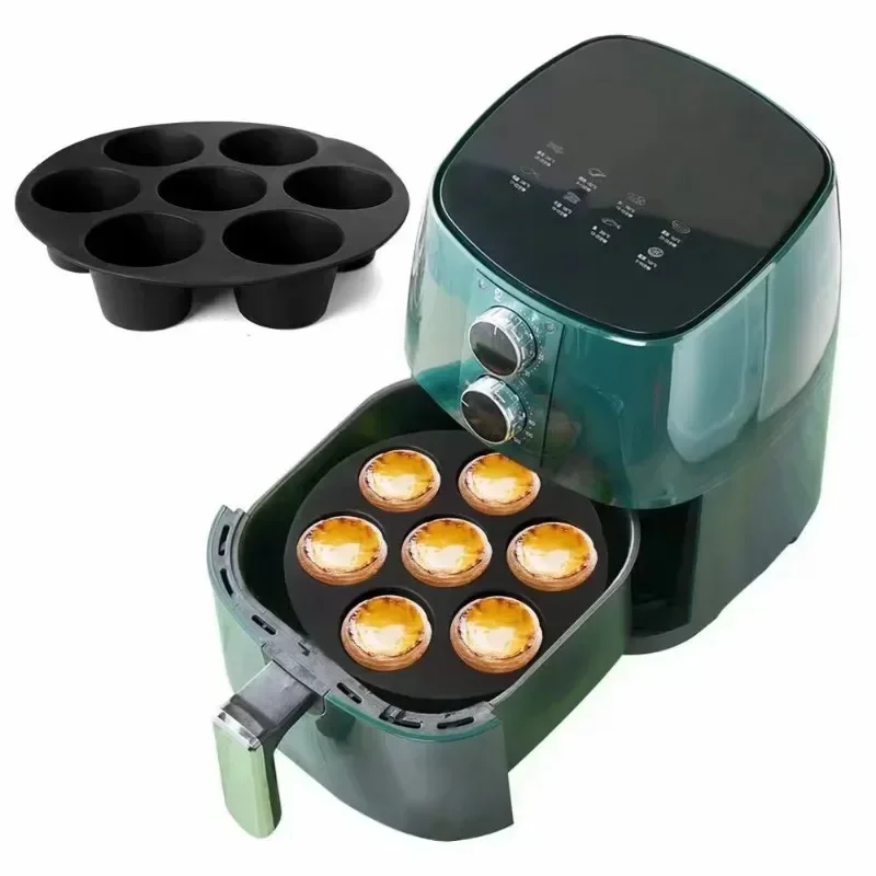 Vzduchové fritéza Fryzová klietka na pečenie na pečenie panvový stojan na nádobu príslušenstvo Silikónový koláč Muffinová forma Jednoduchá DIY kuchynské potreby Nástroj