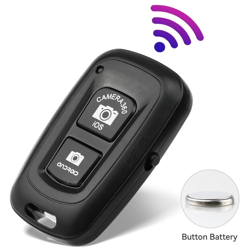 Vzduie diaľkového uzáveru pre bezdrôtové bezdrôtové ovládanie kompatibilného Bluetooth pre monopodové fotoaparát Button Selfie Accessory