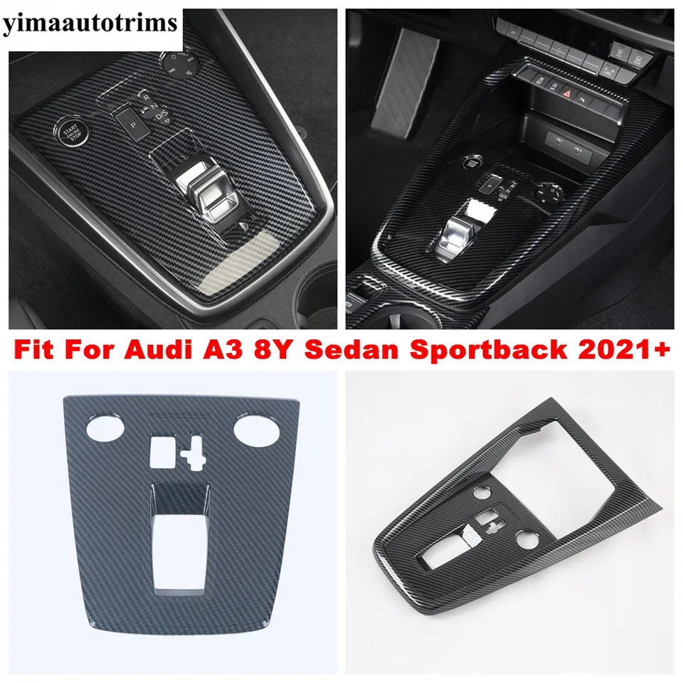 Vzhľad z uhlíkových vlákien ABS príslušenstvo prevodovky Shift Shift Panel Tiner Drens Interior Kit Decotion pre Audi A3 8y Sedan Sportback 2021 - 2024