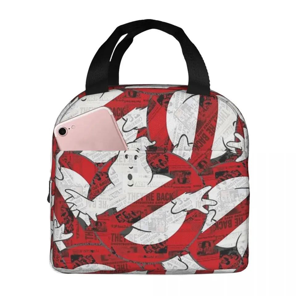 Vzor loga Ghostbusters Logo Lunch Bags Izolované bento box obed piknikové tašky Termálna taška pre ženy