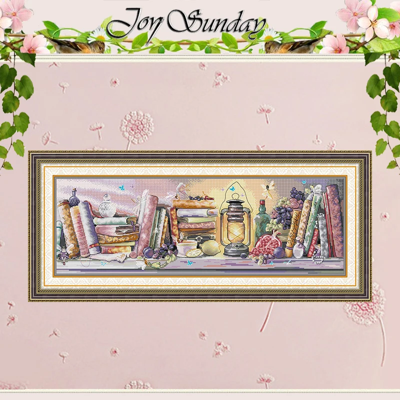 Vzory kníhkupectva olejovej žiarovky Počítané krížové stehové sety 11ct 14ct 16ct pečiatka DMC Cross-Stitch Kit vyšíva