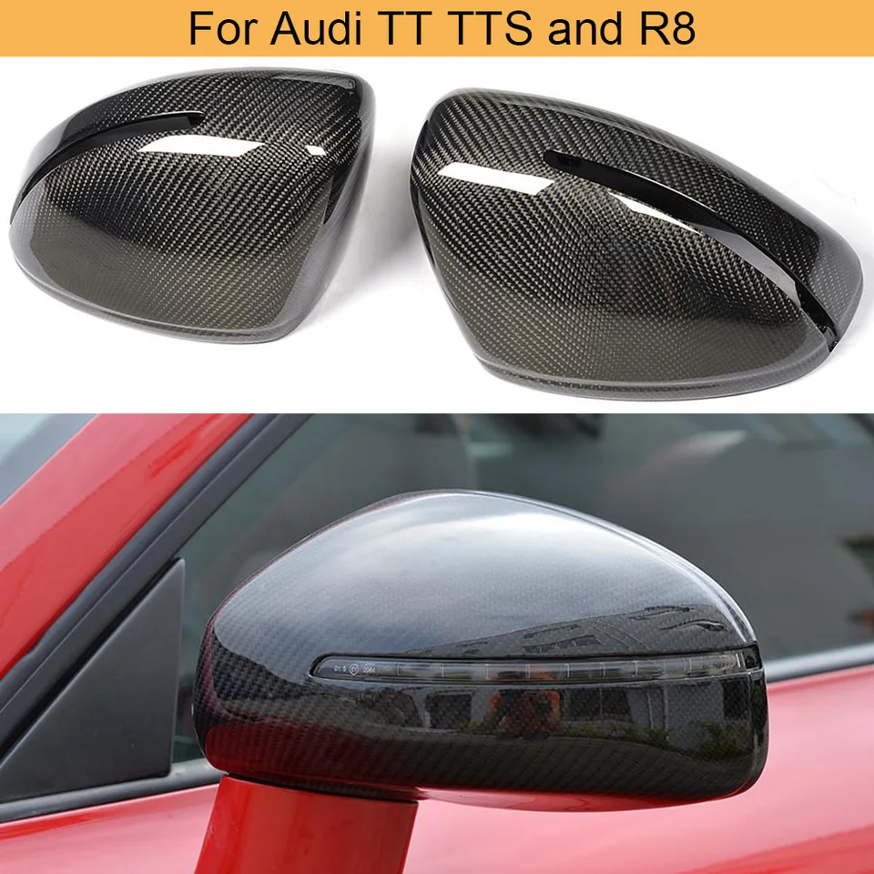 Vzupierové zrkadlo automobilov kryty Caps for Audi TTS 8J MK2 MK3 2008 - 2017 NÁKLADNÉ ZRUŠENIE ZRUŠENIE ZÁRUKOVÉ ZÁKLADNÉ Vlákno