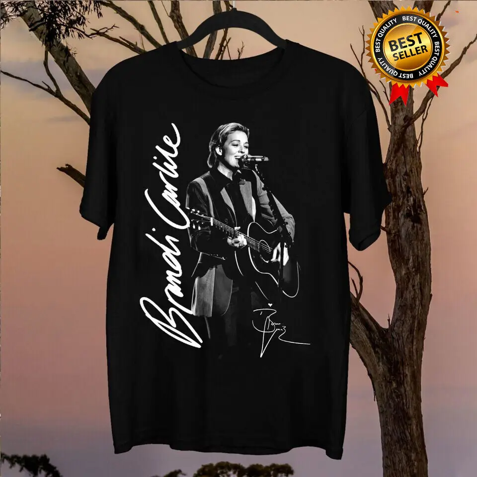 Vzácny brandi Carlile s krátkym rukávom Black Cotton Unisex S-234XL T košeľa MD893