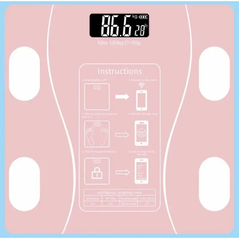Váhová mierka telesný tuk inteligentný Bluetooth Electronic Scale váha mierka domáce zdravie Stupnica Scale Scale Scale Scale Scale Scale Scale Scale