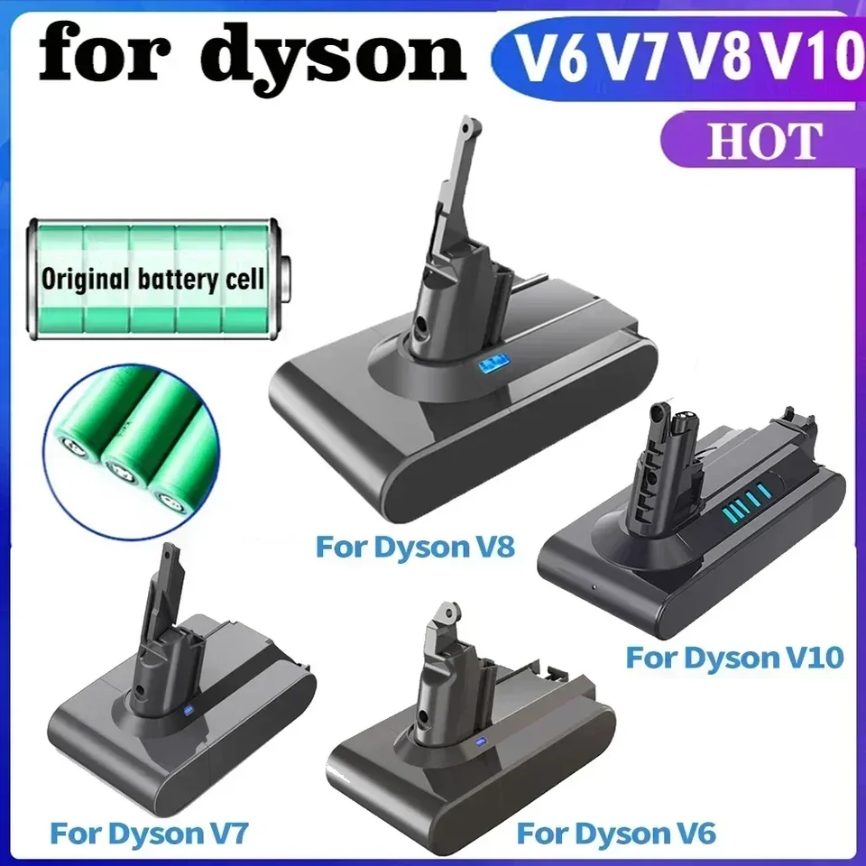 Vákuová batéria pre Dyson V6 V7 V8 V10 11 Séria SV07 SV09 SV10 SV12 DC62 Absolútne nadýchané zvieracie zvieracie nabíjateľné batenie