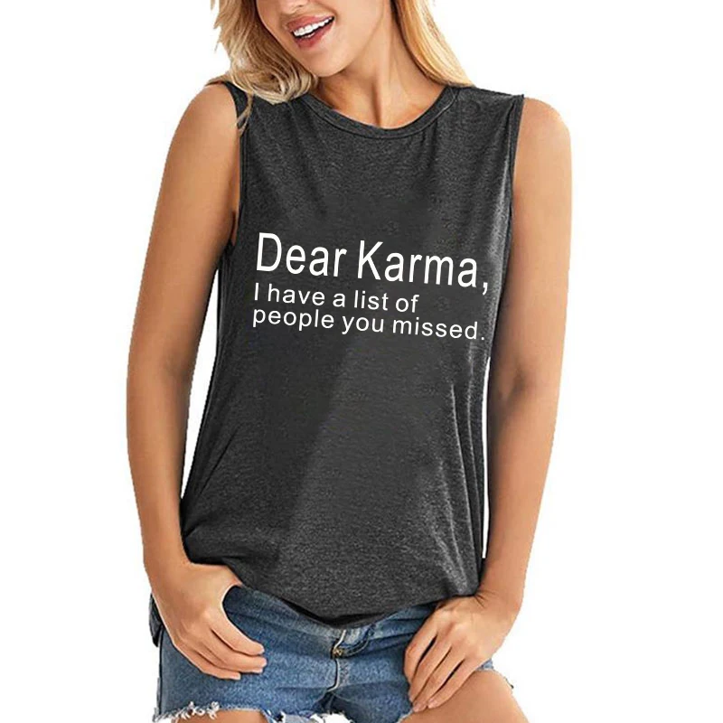 Vážená karma, mám zoznam ľudí, ktorí vám vynechali tlač, letné vrcholy dámske módne príležitostné plážové topánky okrúhle krk voľné vrcholy