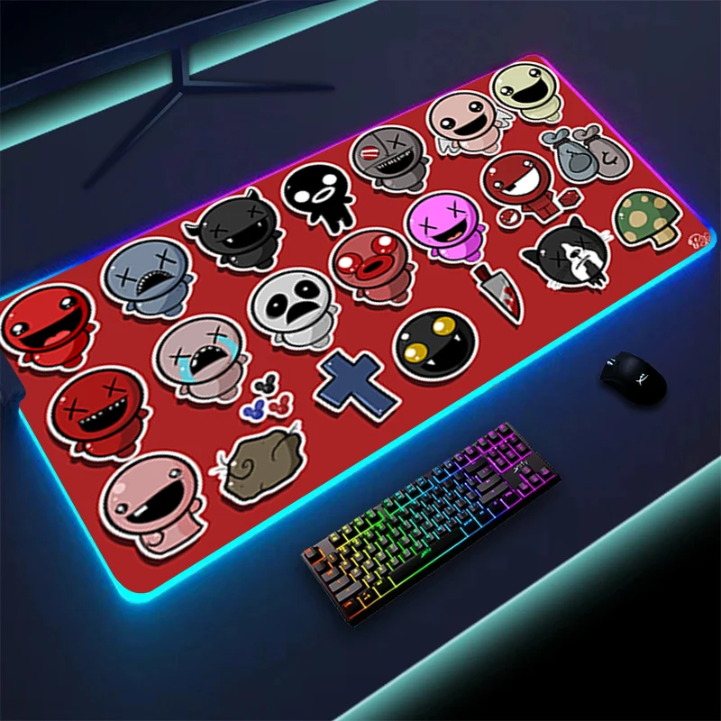 Väzba Isaac Mouse Pad Anime Cute Gaming Accessory 90x40cm Gamer XXL Mause Carpet PC Desk Mat Klávesnica CSGO RGB MousePad